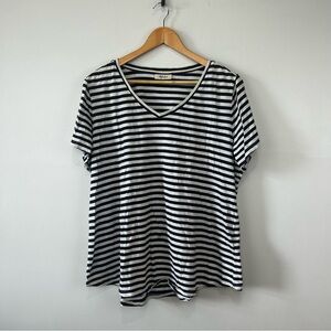Style & Co. Navy Striped Tshirt 1X